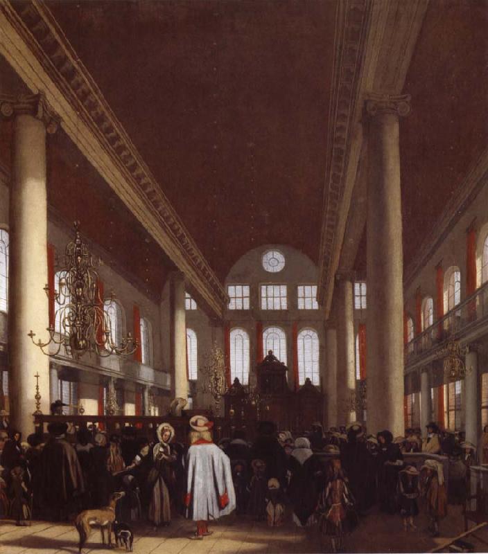 REMBRANDT Harmenszoon van Rijn Interior of the Portuguese Synagogue in Amsterdam